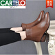 Cartelo 2025 Frühlings- und Herbst -echtes Leder Nacktstiefel für Frauen vielseitige weiche Leder Kurzstiefel Low Heel Speced Toe Knöchelstiefel Martin Stiefel Schwarze Frühling und Herbst Dünnstil 35