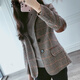 Ai Zhuer Plaid Small Suit Jacket Women's 2026 Spring and Autumn New Women's Korean Style Temperament Plaid Women's Small Suit Top Picture Color M