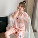 闪芭兔冰丝睡衣女夏季短袖薄款两件套装女式青年家居服可外穿 QDM-825-3粉小菠萝 2XL (建议130-145斤)