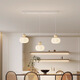Laiqi Restaurant Chandelier Warm Cream Style Pumpkin Chandelier 2025 New Modern Simple Staircase Study Dining Room Chandelier CX689 Sand White + Beige 5-head Disc + 43CM + 35W Three-color Light-changing