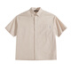 Peacebird men's casual shirt jacquard full-page checked shirt men's short-sleeved summer simple light yellow first batch (wide type) XL