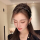 Hua She Shang black hairpin hairband for women retro French face wash without teeth anti-slip headband high-end spring and summer temperament headband sparkling diamond headband - black