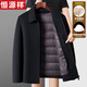 Hengyuanxiang Wolljacke Herren-Down Jacket Revers Winter im mittleren Alter und älterer Wollvatersanzug kann innenschalenjacke dick abgeholt werden 11301 Dunkelgrau 190 Geeignet für 165-180 Jin [Jin gleich 0,5 kg]