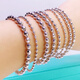 Heye Jewelry Bright Eyes Flash-cut Laser Transfer Beads Platinum Bracelet Women's pt950 Women's Platinum Platinum Platinum 4.5mm Thick 7.90g 16cm Adjustment