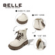 Belle's Children's Shoes Girls Martin Boots Autumn New Single Boots Boys Style British Short Short Boots All-Match Leather Boots Obsidian Black-Single DE3882 28