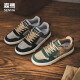 Senma (Senma) Chaussures de planche simples personnalisées et à la mode à lacets épais semelles couple chaussures décontractées hommes 113111906 Abricot Green Taille 42