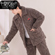 
Modal's new men's autumn and winter three-layer cotton pajamas coral velvet plus velvet thickened flannel home clothes winter suit dark brown M6627 3XL [165-195Jin[Jin equals 0.5 kg]] three-layer thickened