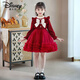 Disney girls dress New Year skirt 2026 new spring and autumn children's tutu skirt little girl red princess skirt winter red high quality 100 recommended height 90-95cm