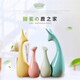 Ruinuo Colored Deer Family of Four Deer Family of Three Ceramic Deer Ornaments Living Room TV Cabinet Entrance Children's Room Small Deer Crafts Family of Four Deer

