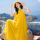 Qian Yilin trendy brand Hainan Sanya photo beach skirt sexy women's summer super fairy backless long skirt seaside vacation one size yellow small style