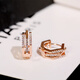 Nilan Fat Dong Lai's same style 18k gold earrings, Paris design, rose gold earrings, elegant hoops, 18k rose gold style + gift box and gift bag