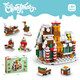 Lele Brothers Bausteine ​​versammelten Santa Claus Rentier Baumzug Puzzle Model Junge Mädchen Kinder Spielzeug Sechs-in-ein-Weihnachtszug 270 Partikel