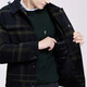 Dances with Wolves Down Liner Wool Plaid Jacket Men's 2025 Autumn and Winter New Thick Warm Lapel Jacket 1096 Dark Green 202 L (175)