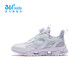 361 children's shoes girls children's sneakers knob button summer new large mesh breathable running shoes mid-to-big children's casual shoes 361 degree white/light pink purple/sprouted green 36