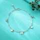 Yuan Shengfu's new PT950 fashionable fancy four-leaf clover platinum bracelet, women's simple platinum bracelet, 4.15 grams, adjustable length 14.5-16.5cm