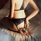 Sexy lace women's underwear, passionate, hot and provocative, open, no need to take off, tempting sexy thong, one pair of black underwear, M