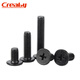 Creaby black 304 stainless steel cross flat head screws thin head large flat head screws CM computer screw machine screws M3x5 (50 pcs)