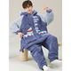 Shantoulin Village Shark Men's Autumn and Winter Large Size One-piece Pajamas 2024 Teenagers Plush Thickened Coral Fur Home Clothing YPF One-piece 3890 Gray Cat M Size 160C/95Jin[Jin equals 0.5 kg]