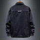 Xuanlaiya Herbst Herren -Denimjacke Lose großer Größe Hong Kong Style Vielseitiger Slim Fit Samt verdickte lässige Top Y847 Grau 4xl