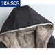 凯撒（KAISER）银蓝水貂内胆派克服男貂皮大衣连帽尼克服整貂皮草风衣干部外套冬 黑色银蓝（袖子加水貂） 175/XL 适合体重130-145斤