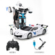 JJR/C Día del Día del Niño Transformado Robot de automóvil de control remoto Juguetes para regalos de cumpleaños para niños Hijo de 3 a 6 años Rambo de 8 años - Robot transformado [Modelo de policía] Sensación de gestos Robot transformado