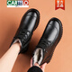卡帝乐鳄鱼（CARTELO）冬季新款妈妈棉鞋真皮羊毛中老年短靴加绒保暖老人防滑女鞋雪地靴 黑色 35