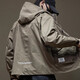 JEEP SPIRIT hooded jacket men's summer work top outdoor sports retro casual jacket 1502 black plus cotton L