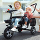 Hafulong (Hafulong) Kinderdreirad doppelte Zweisitzer Baby Fahrrad Twin Cart Baby Leichter Kinderwagen Großer schwarzes Doppelflugzeugrad + Sicherheitsgurt + Heckkorb