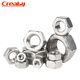 Creaby304 stainless steel hexagonal nut 201/316 hexagonal nut fine tooth anti-thread screw cap large national standard DIN934 M5 (50 pieces) 304 material