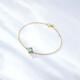 Yan's Jewelry Natural Brazilian Aquamarine Bracelet 18k Gold Sky Blue Color Gemstone Bracelet 18k Elegant Gold