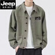 
JEEP SPIRIT jacket men's spring and autumn 2025 new shirt lapel autumn men's work jacket early autumn jacket top [upgrade version] K12806 khaki XL [recommended 128-140Jin [Jin equals 0.5 kg]]