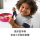 OXO Silicone Spoon Children's Eating Baby Learning to Eat Training Spoon Complementary Food Short Handle Small Soft Spoon Tableware Two Pack Navy Blue
