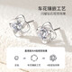 China Gold (CHINA GOLD) Diamond Platinum Earrings Women's Four-leaf Clover Platinum Earrings Earrings Girls Birthday Gifts for Girlfriends and Wife Wedding Anniversary Platinum Four-leaf Clover Earrings-Diamond
