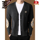 Barbouria 2024 new autumn and winter men's wool cardigan high-end versatile casual sweater jacket trendy black L 170/L