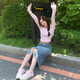 jifffly男鞋潮流德训鞋男情侣款百搭小白鞋男女通勤防滑休闲鞋男软底舒适 JFY-829冰粉色 36