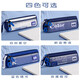Simple Japanese pencil bag boy canvas large capacity stationery box boy style transparent stationery bag for elementary school students third and fourth grade boys and girls junior high school and high school students with high-looking pencil case pencil blue book