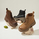 BESTOU WINTER-Einkaufszentrum Neue Schaffellstiefel dick-locked funktionierende braune Martin Boots Frauen schrubben kurze Stiefel UKG01DD4 TEEPS Kaffee UKG01DD4 40