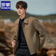 ROMON double-sided woolen woolen coat jacket men's short Korean style autumn and winter new men's high-end casual windbreaker jacket black XL
