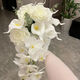 
Kunlinyi fake flower bride holding flowers in hand wedding wedding water drop shape simulated flower calla lily French bouquet photo props Bride holding flowers water drop shape