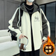 柏乐迪秋冬季青少年男孩外套初高中学生加绒加厚棉服大童冬装棒球服夹克 6623米白（单件外套） 加绒加厚 165 L 110-130斤左右
