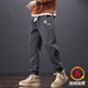 ARNTARE official trendy brand pants for men in autumn and winter solid color loose and versatile sports leggings trousers for teenagers casual pants men's sweatpants khaki (NE01) XL (weight 120-140Jin [Jin equals 0.5 kg])