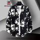 Aemape Herren Longärmedose Hemd Pure Cotton Frühlings- und Herbststil Trendy Casual Herbst Herbst Blumenhemd Jacke 1049 [Farbe 3] m (ca. 85 ~ 105jin [Jin gleich 0,5 kg] kann getragen werden)