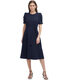 DKNY Women's Crew Neck Scuba Crepe Dress Navy 4