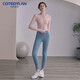Cote du Lan brand yoga suit women's long-sleeved autumn and winter new fitness sportswear suit with chest pad Pilates training suit milky white top + dark gray high-waisted tights S