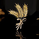 Core luxury golden wheat ear brooch, high-end women's design, 2025 new suit jacket accessories, trendy barley corsage brooch, autumn harvest wheat ear brooch