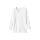 MUJI Women's Thick Cotton U-neck Eight-quarter Sleeve T-shirt Pure Cotton Bottoming Shirt Home Clothes Top Autumn Clothes Thermal Underwear White XL (165/92A)
