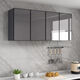 Zhongen aluminum alloy wall cabinet wall hanging cabinet kitchen wall cabinet storage balcony bathroom solid wood wall cabinet storage wall cabinet ecological board gray cabinet + metal gray 100*30*80 three doors (with compartments)