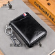Kangaroo men's wallet multi-function card bag all-in-one key bag short soft leather texture anti-theft wallet men red brown