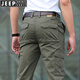 JEEP SPIRIT work pants for men loose straight spring and summer thin large size outdoor multi-pocket autumn and winter casual pants for men dark gray 9923 thin 32 waist circumference 2 feet 5