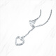Saturday Fortune (ZLF) PT950 platinum necklace for women, simple hollow love tassel set chain 40cm + tail chain 5cm -3.40g